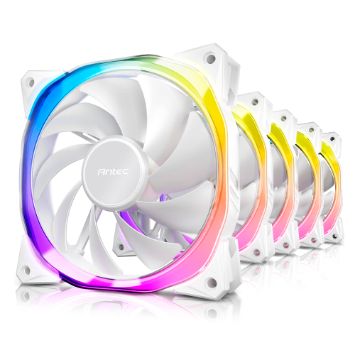Kit 5 Ventiladores Antec FUSION 120 ARGB, 120mm, 600RPM-2000RPM, Blanco, 5 Piezas, FUSION 120 ARGB W_5PK