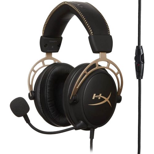 Diadema HyperX Cloud Alpha Gold con Microfono Alambrica Estereo Negro Dorado 1x3.5mm o 2x3.5mm, PC, LAP, CONSOLAS, HX-HSCA-GD/NAP
