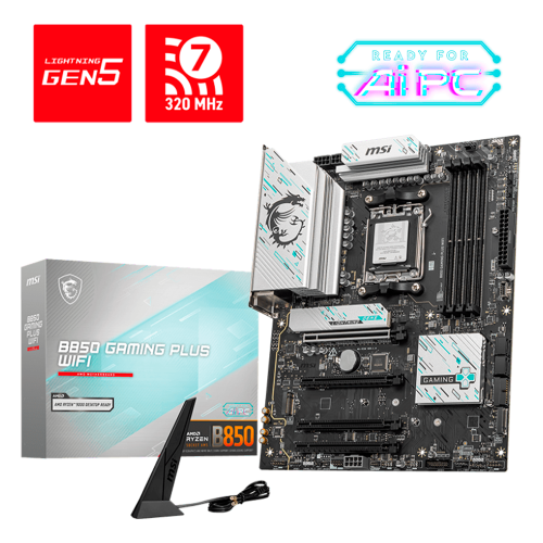 Tarjeta Madre MSI B850 GAMING PLUS WIFI, ATX, AM5, AMD B850, Up to 256GB DDR5, B850 GAMING PLUS WIFI