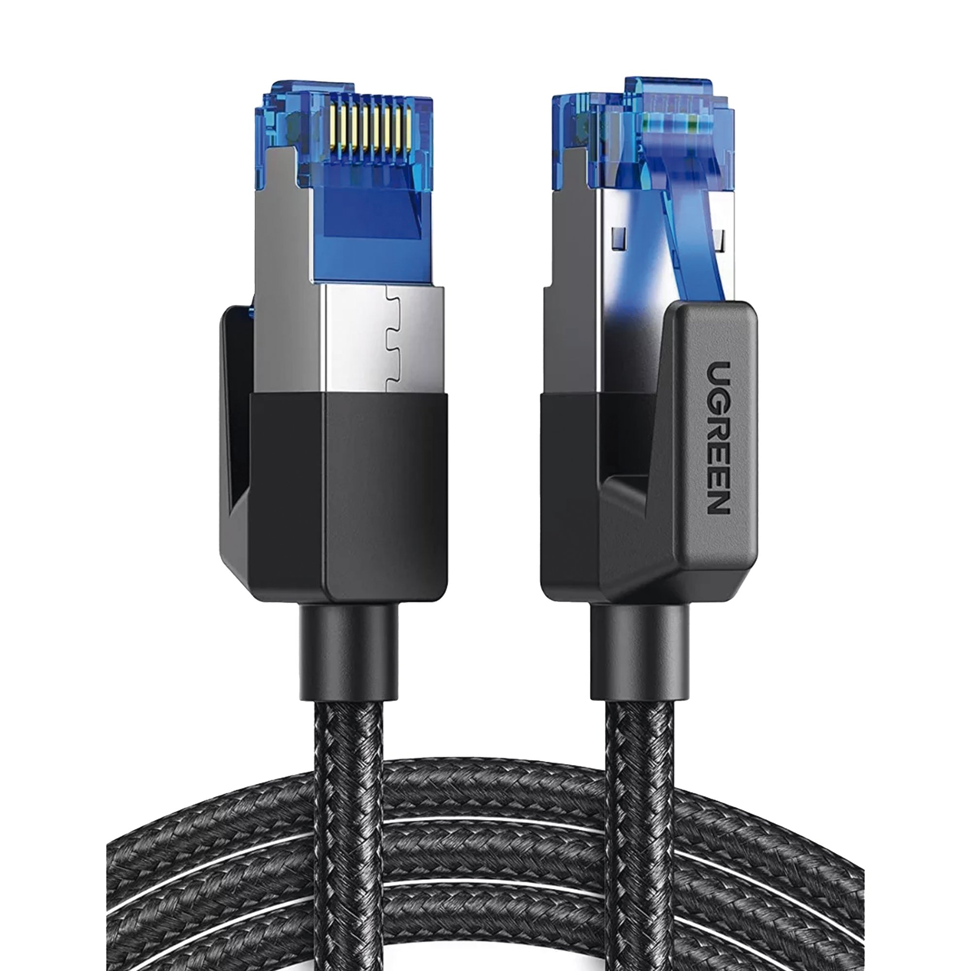 UGREEN 80429 Cable Ethernet Cat8 CLASS?F/FTP Redondo con Malla de Nylon 1 Metro