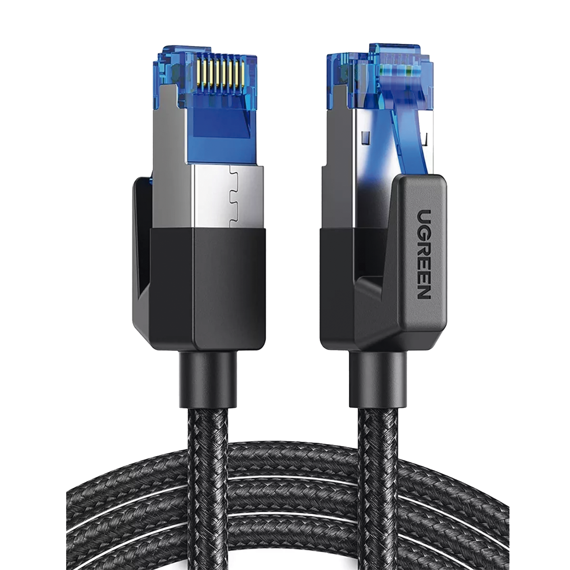 UGREEN 80433 Cable Ethernet Cat8 CLASS?F/FTP Redondo con Malla de Nylon 5 Metros