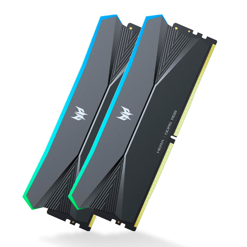 Kit Memoria RAM RGB PREDATOR Hera DDR5, 6400 MT/s, 32GB (2x16GB), Non ECC, XMP 3.0 y AMD EXPO, CL32, Color Negro, Chip Hynix A Die, OC PMIC, RGB Premium, Disipador 2mm, BL.9BWWR.475, NEWB, NEWB2 /MAX. 1 X CLIENTE