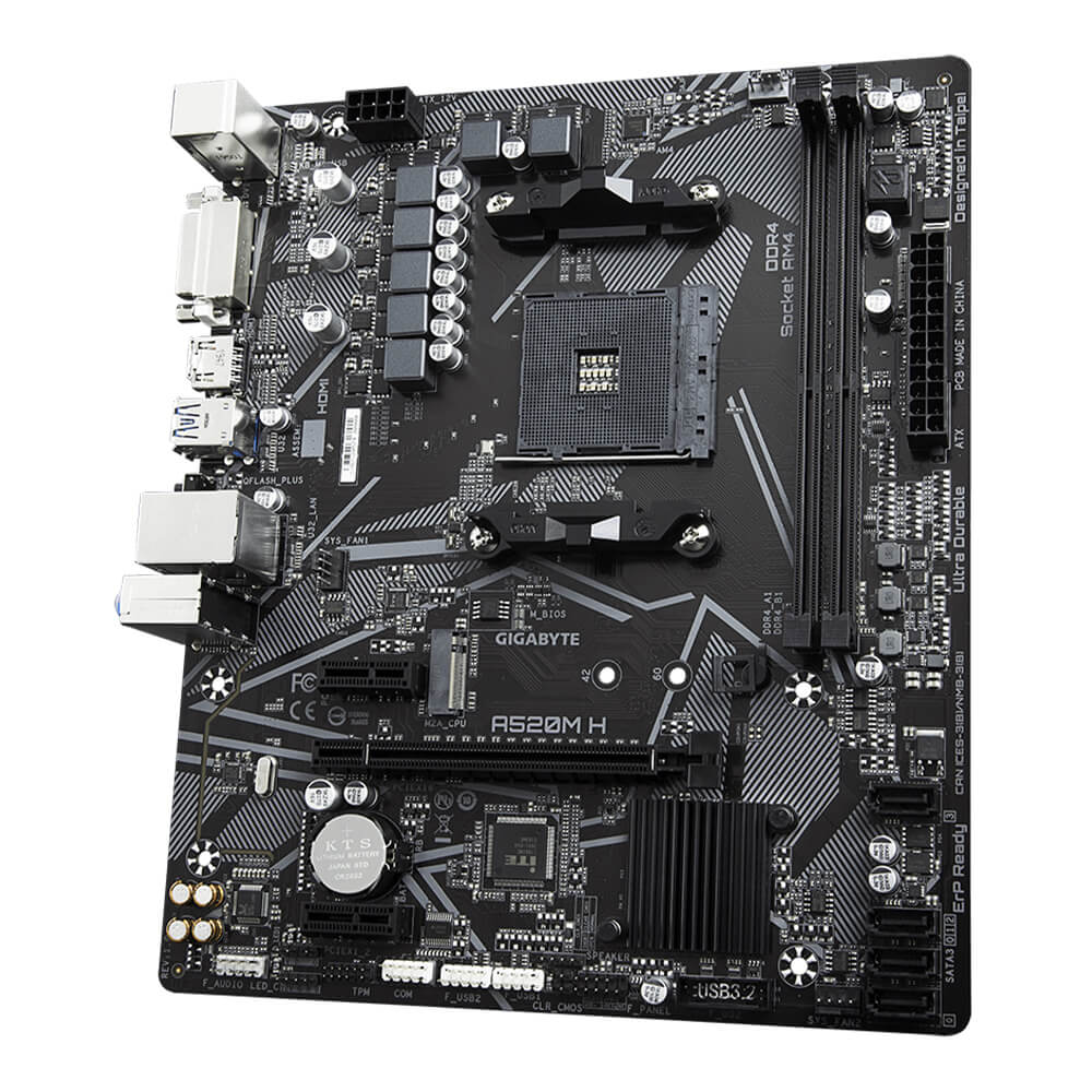 Tarjeta Madre Gigabyte A520M H, AM4, AMD RYZEN 3000 SERIES, Micro-ATX - Image 4