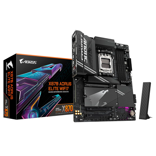 Tarjeta Madre GIGABYTE X870 AORUS Elite WIFI7, AM5, ATX, DDR5, 4X M.2, PCIe 5.0, USB4, Wi-Fi 7, 2.5GbE LAN, EZ-Latch, Q-Flash, X870 A ELITE WIFI7, PROMOGB