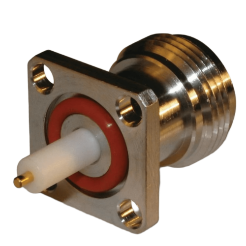 SYSCOM PARTS 82-6095-RFX Conector N Hembra, montaje con 4 perforaciones a 18 mm