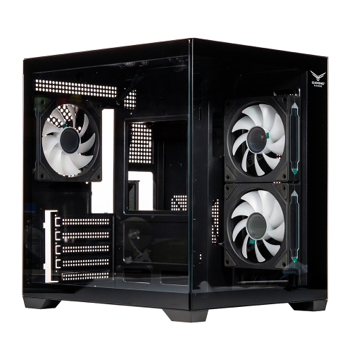 Gabinete Naceb Starfall, Cristal Templado, Mini-Tower, Micro-ATX/Mini-ITX, Negro, 3 Ventiladores Preinstalados, Led ARGB, USB 3.0, Black, NA-0636N