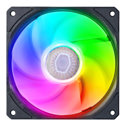 Ventilador Cooler Master Sickleflow 120 ARGB, Compatible con Aura Sync etc., ARGB, 3 pin, anti-vibraciones, MFX-B2DR-18NPA-R1