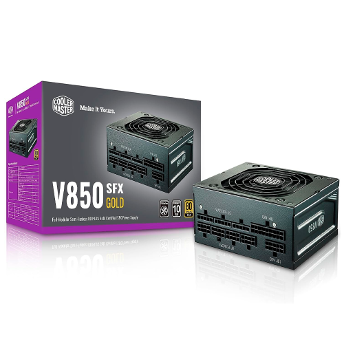 Fuente de Poder Cooler Master V850 SFX, 850W, 80+ Gold, Full Modular, Ventilador FDB silencioso, Factor de Forma SFX, MPY-8501-SFHAGV-3US
