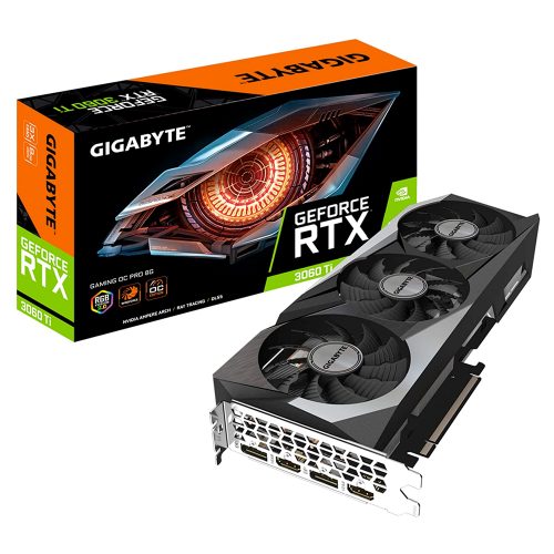 Tarjeta de Video Nvidia GeForce RTX 3060 TI, Gigabyte Gaming OC PRO 8GB LHR, GV-N306TGAMING OC PRO 8GB, 3 AÑOS DE GARANTIA NACIONAL