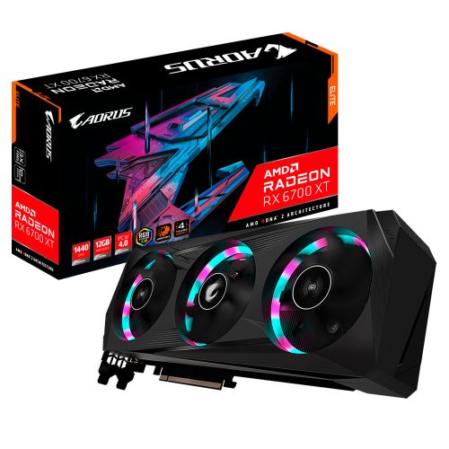 Tarjeta de video Radeon RX 6700 XT 12GB GDDR6, Aorus Elite, HDMI, DP, GV-R67XTAORUS E-12GD, 3 AÑOS DE GARANTIA NACIONAL