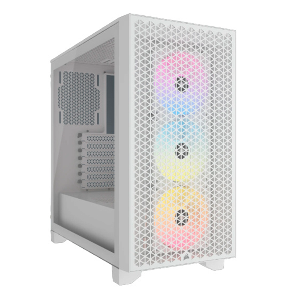 Gabinete Corsair 3000D RGB AIRFLOW, Midi-Tower, ATX, Cristal Templado, USB 3.2, Sin Fuente, 3 Ventiladores RGB Instalados, Blanco, CC-9011256-WW - Image 4