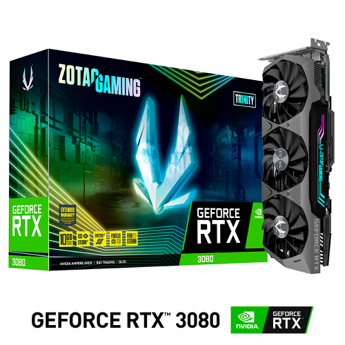 Tarjeta de Video Nvidia GeForce RTX 3080 10GB, Zotac TRINITY LHR, ZT-A30800D-10PLHR, 2 AÑOS DE GARANTIA NACIONAL