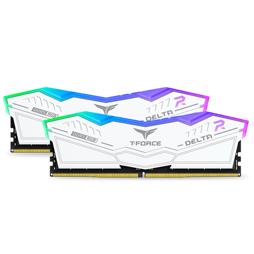 Memoria RAM Team Group Delta RGB DDR5, 7600MHz, 32GB (2x16GB), Non-ECC, CL36, XMP, Blanco, FF4D532G7600HC36DDC01 /MAX. 1 X CLIENTE