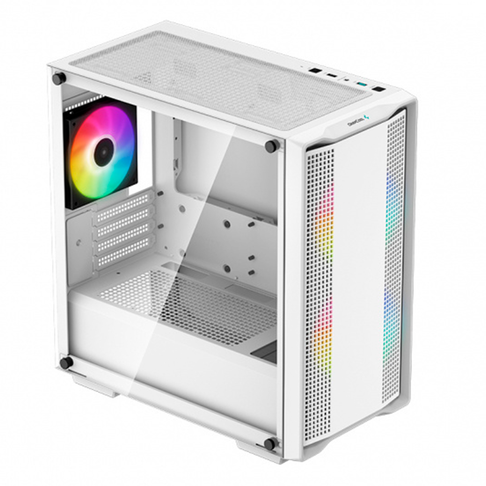 Gabinete DeepCool CC360 WH ARGB, Cristal Templado, Micro-ATX, Mini-ITX/Micro-ATX, USB 3.0/2.0, Sin Fuente, 3 Ventiladores ARGB Instalados, Blanco, R-CC360-WHAPM3-G-1 - Image 3