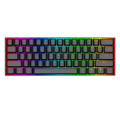 Teclado Gamer DRAGONBORN K630RGB RED, Negro, Alambrico, Led RGB, Ingles, Tenkeyless, Switch Red, Botones Multimedia (FN+)