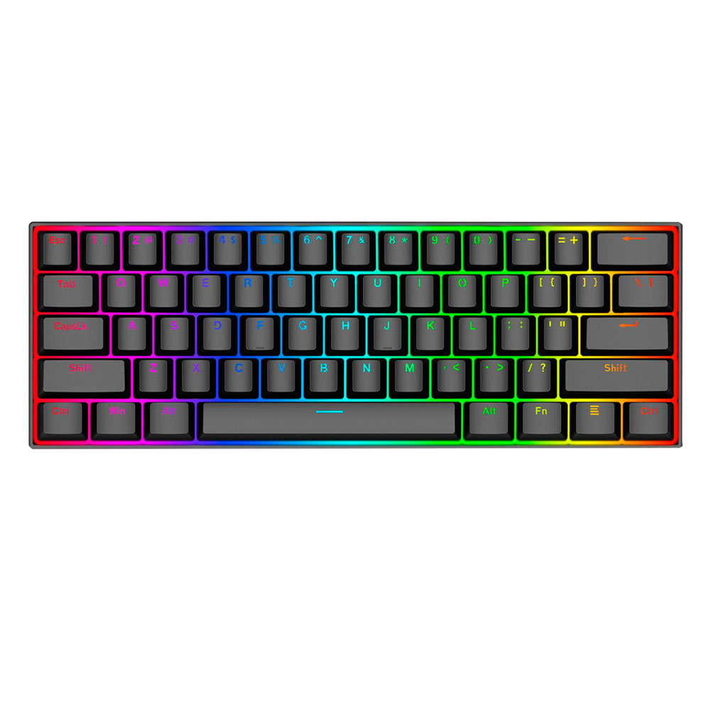Teclado Gamer DRAGONBORN K630RGB RED, Negro, Alambrico, Led RGB, Ingles, Tenkeyless, Switch Red, Botones Multimedia (FN+)