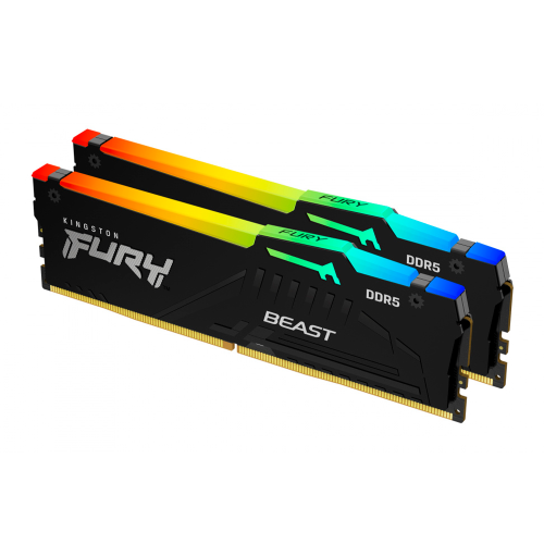 Kit Memoria RAM Kingston FURY Beast DDR5, 6000MHz, 64GB, 2x32GB, CL30, XMP/EXPO, KF560C30BBEAK2-64 /MAX. 1 X CLIENTE