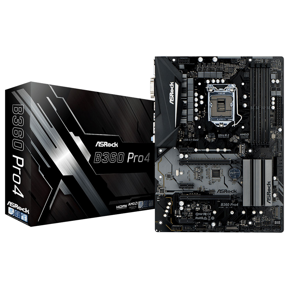 Tarjeta Madre Asrock B360 PRO 4 Socket 1151-V2 Intel B360 ATX, DDR4