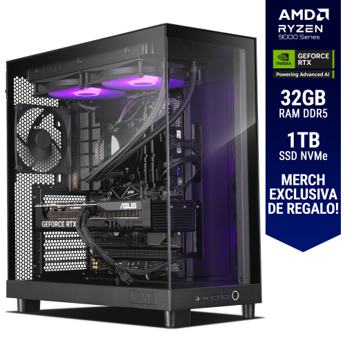 Computadora ULTIMATE PC NOCTIS, NZXT EDITION, RTX 5060 Ti 16GB GDDR7, AMD Ryzen 5 9600X, 32GB RAM DDR5, 1TB SSD M.2 PCIe Gen4, 750W 80+ BRONZE, WiFi y Bluetooth, Licencia Windows 11 de regalo, NZXTULT, RTXS50
