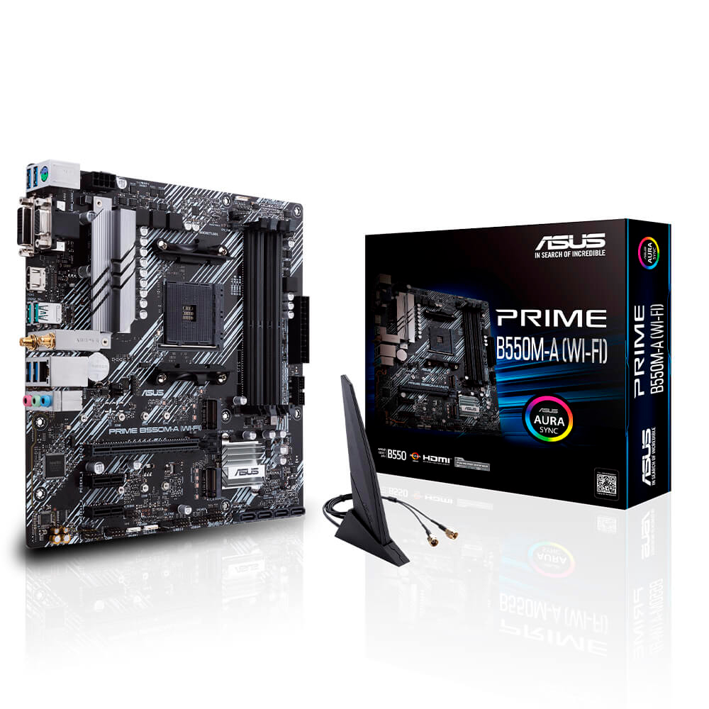 Tarjeta Madre Asus Prime B550M-A (WI-FI), AM4, AMD RYZEN 3000 SERIES, Micro-ATX