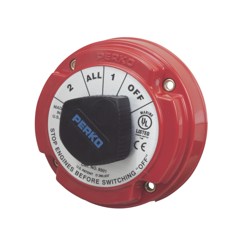 PERKO 8501DP Switch Selector de Batería de Servicio Mediano, para Sistemas Eléctricos Marinos