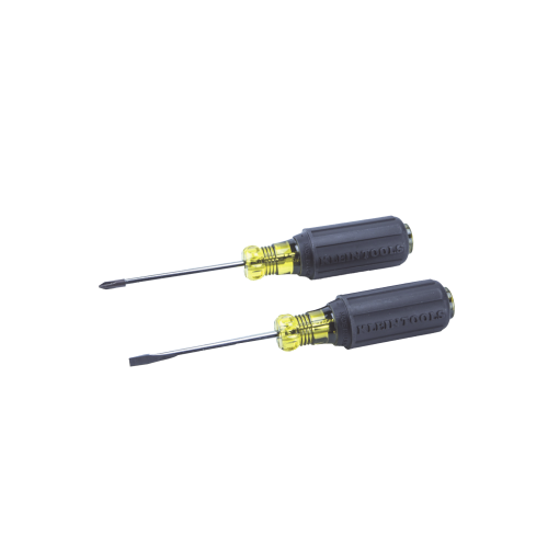 KLEIN TOOLS 85078 Juego de 8 Desarmadores con Mango Cushion-Grip™: 2 de punta Plana de 1/4» (6.4 mm) y 5/16» (7.9 mm); 2 de punta Cabinet de 5/16» (7.9 mm) y 3/16» (4.8 mm); tres de punta Phillips n.º 1, n.º 2 y n