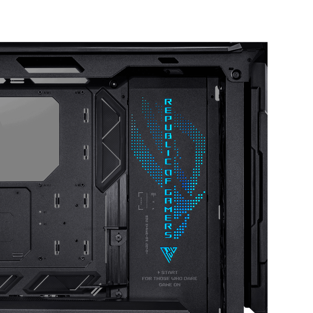 Gabinete Gamer ASUS ROG Hyperion GR701 EATX, Estructura semiabierta, Paneles laterales sin herramientas, Soporta hasta 2 radiadores de 16.535 in, Soporte para tarjetas gráficas, 2 paneles frontales tipo C, GR701/BK/PWM FAN / - Image 5