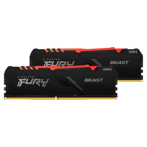 Memoria RAM DDR4 32GB 3000MHz Kingston Fury Beast RGB, Kit 2x16GB Negro KF430C15BB1AK2/32 /MAX. 1 X CLIENTE