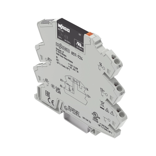 WAGO 857-724 Relé estado sólido 24 vcc; rango de tensión de salida 0…24 vdc corriente permanente limite 3A