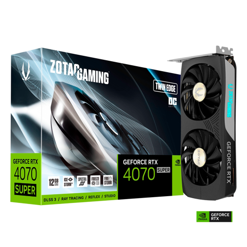 Tarjeta Video Zotac Gaming Geforce RTX 4070 SUPER TWIN EDGE OC, 12GB GDDR6X, ZT-40720H-10M