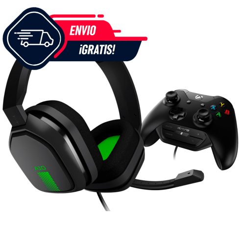 Diadema Gamer Logitech Astro A10 + MIXAMP M60 XBOX One, Microfono, Jack 3.5mm, Solo XBOX One, Black-Green - 939-001591 /