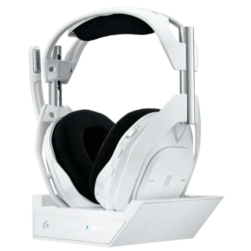 Diadema Gamer Logitech G Astro A50 X, Omni-Platform Wireless Gaming Headset + Base Station para PS5, Xbox, PC, PLAYSYNC Video & Audio Switcher, <24 bit/48 kHz, 24hr Battery, 2.4GHz & BT, Blanco, 939-002132