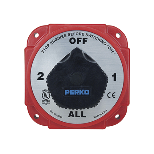 PERKO 8603DP Switch Selector de Batería y Alternador de Servicio Pesado, para Sistemas Eléctricos Marinos