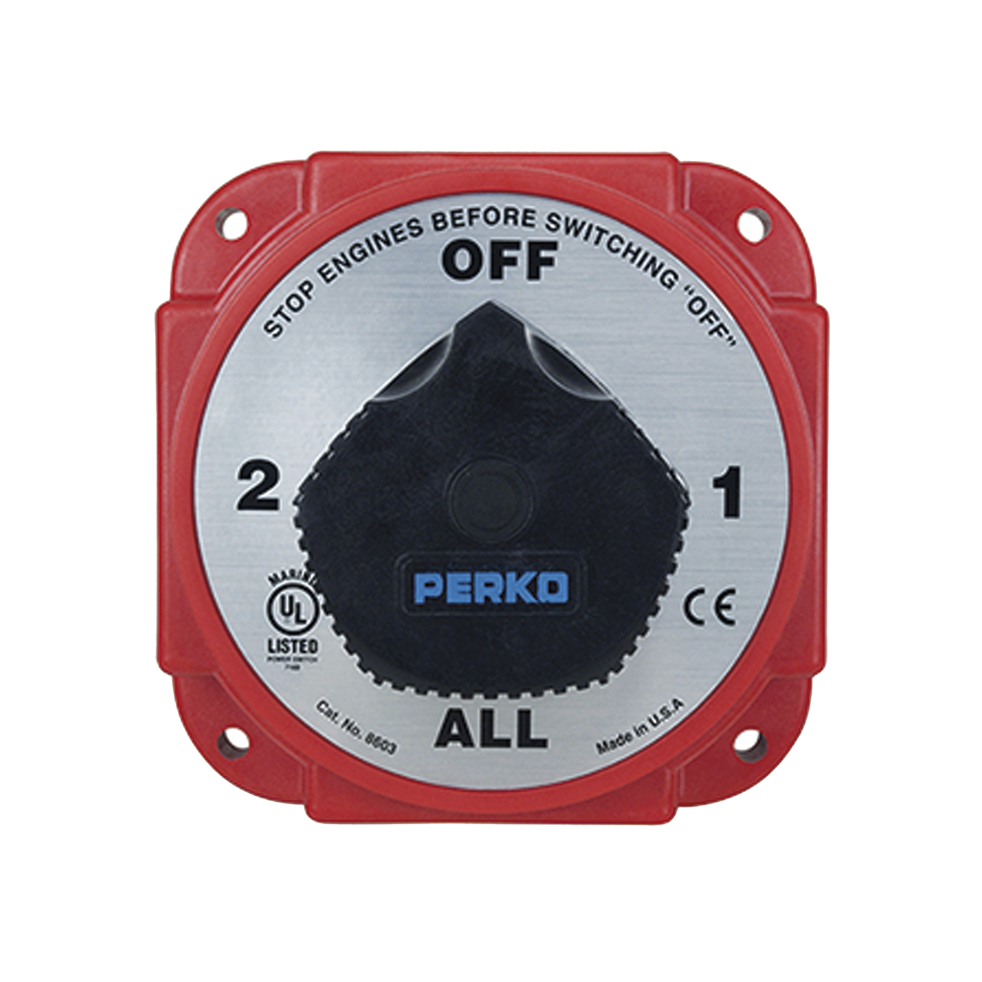 PERKO 8603DP Switch Selector de Batería y Alternador de Servicio Pesado, para Sistemas Eléctricos Marinos