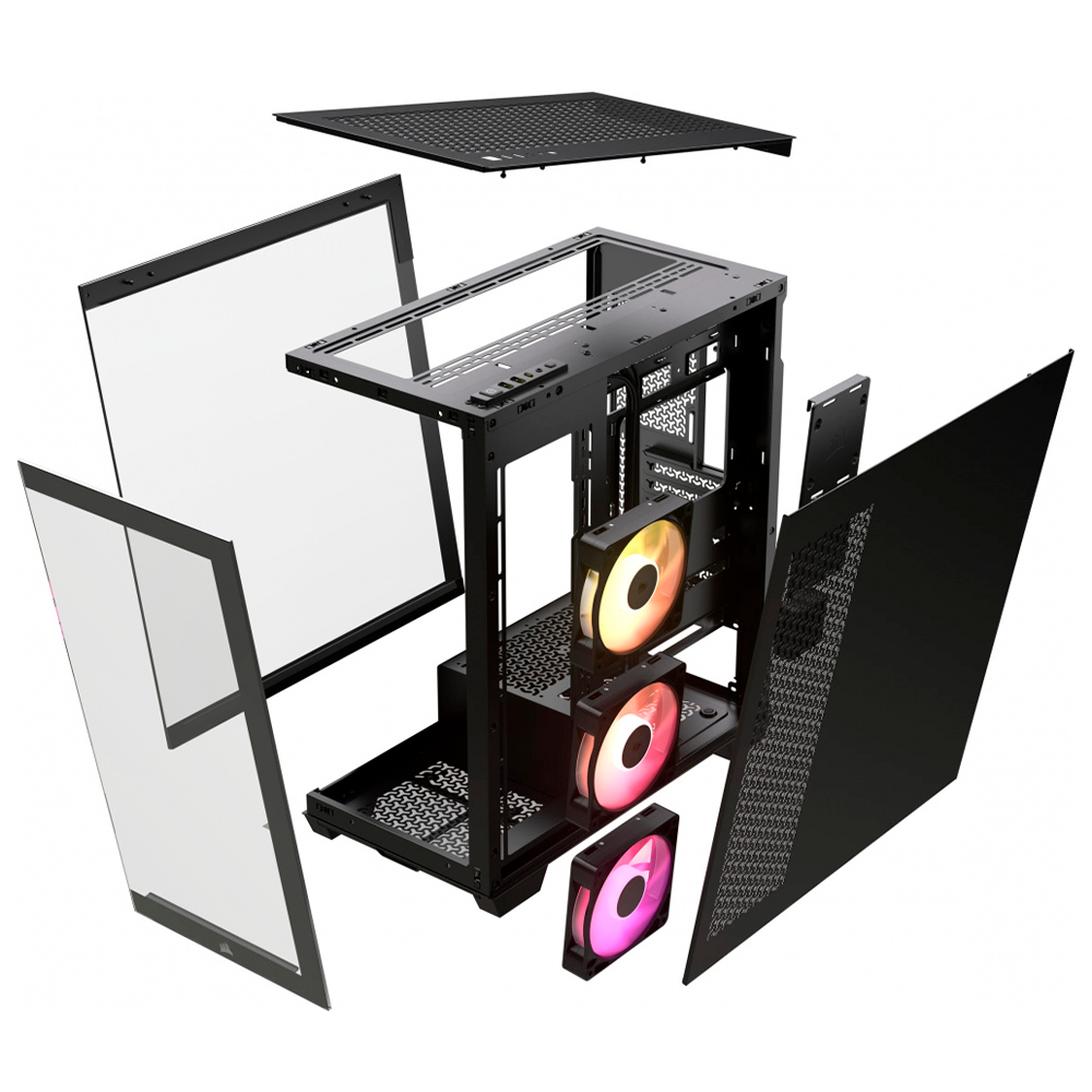 Gabinete Corsair Icue Link 3500X RGB, Midi-Tower, Mini-ITX/Micro-ATX/ATX/E-ATX, USB 3.2, Sin Fuente, 3 Ventiladores iCUE LINK RX120 RGB Instalados, Negro, CC-9011280-WW - Image 6