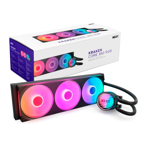 Enfriamiento Liquido NZXT Kraken Core 360 RGB, 360mm, Hasta 3100RPM, Negro, RL-KR36C-B1