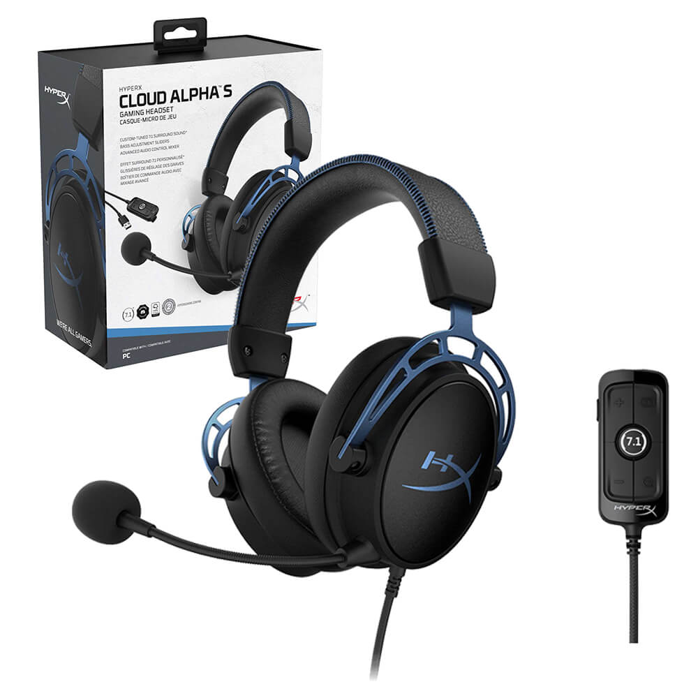 Diadema HyperX Cloud Alpha con Microfono Alambrica Estereo Negro Azul 1x3.5mm o 2x3.5mm, PC, LAP, CONSOLAS, SMARTPHONE HX-HSCAS-BL/WW