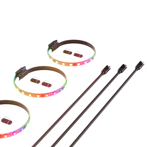 Kit de 3 Tiras Led HYTE LS10, qRGB, Iluminación de Inmersión Digital, Negro, No Incluye Controlador, ACC-HYTE-LS10-B-3// NAVIDAD