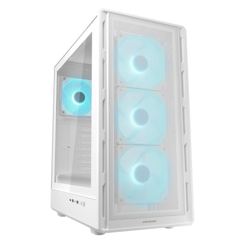 Gabinete Cougar Airface Pure PRO, RGB, Cristal Templado, Midi-Tower, Mini-ITX/Micro-ATX/ATX, USB 3.0/2.0, Sin Fuente, 4 Ventiladores ARGB Instalados, Blanco, 382GA50.0004