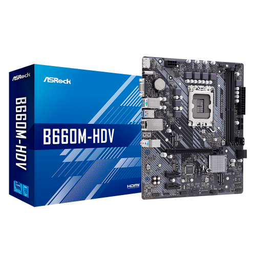 Tarjeta Madre ASRock B660M-HDV, Micro-ATX, Socket 1700, Intel B660, HDMI, Up to 64GB DDR4, B660M-HDV
