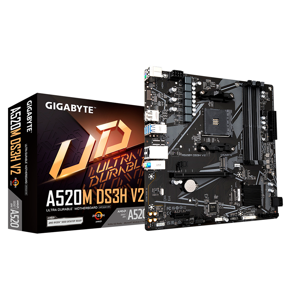 Tarjeta Madre Gigabyte A520M DS3H V2, AM4, A520, Micro-ATX, HDMI, Up to 128GB, A520M DS3H V2