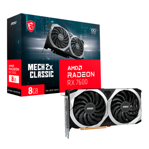 Tarjeta De Video MSI Mech 2X Classic 8GB OC, Radeon Rx 7600, 8gb Gddr6, PCI Express 4.0, 912-V502-095