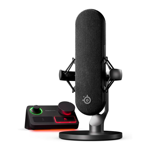 Micrófono SteelSeries Alias Pro XLR + Mezclador de Secuencia, 3 cápsulas más Grandes para Juegos, Transmisión y Podcasting, Interfaz USB/XLR, 61596, NAVSTEEL