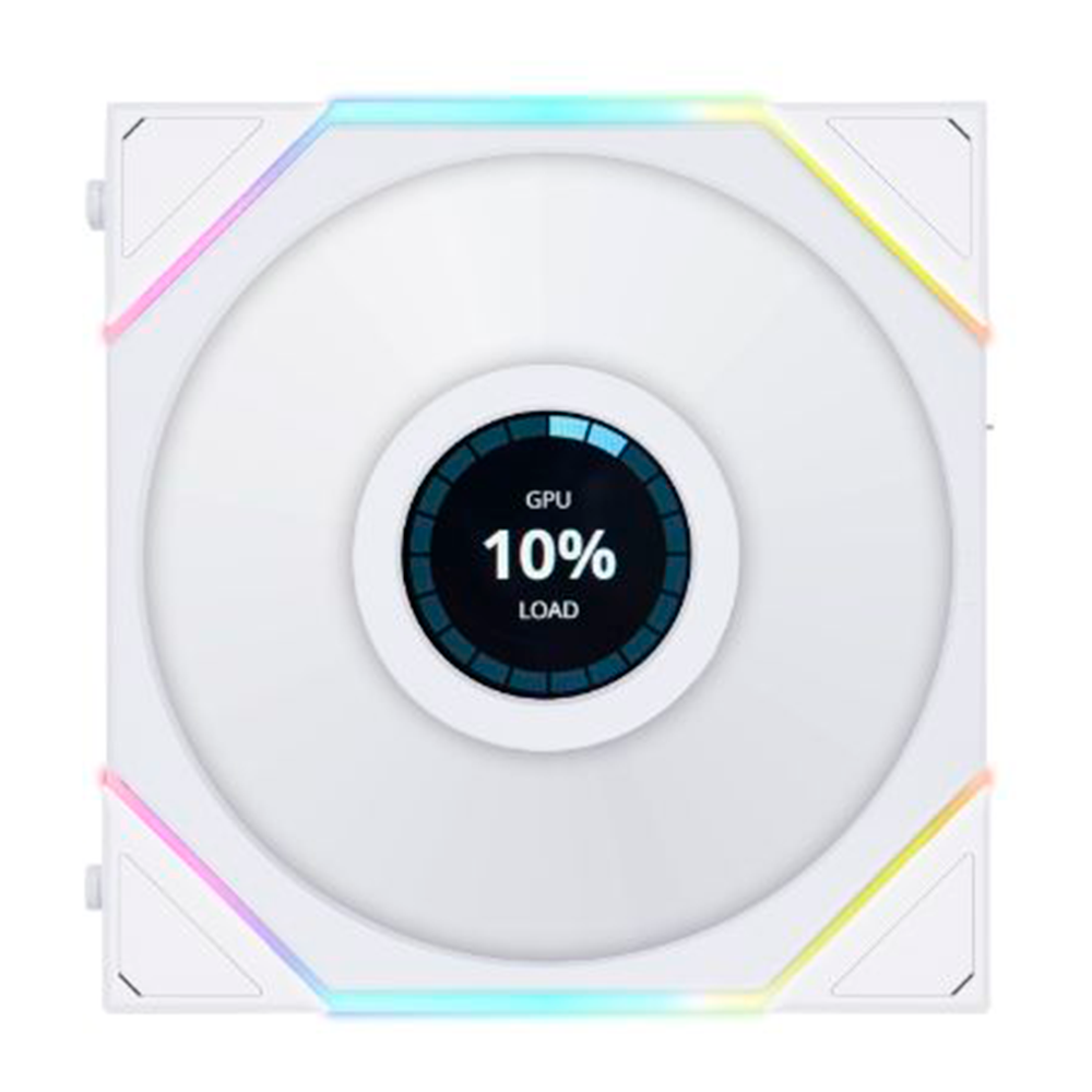 Ventilador Lian Li UNI Fan TL LCD 120, Blanco, Paquete Individual, Sin Controlador, 12TLLCD1W.US