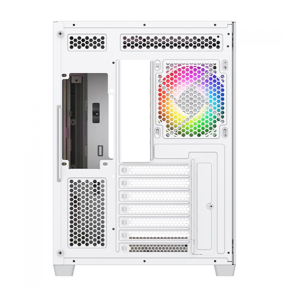 Gabinete Munfrost Hirow, Cristal Full Curve Templado, ATX-Micro ATX-Mini ITX, 4 Ventiladores ARGB Incluidos, Blanco/ NAVIDAD - Image 6