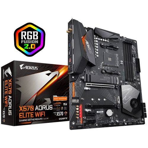 Tarjeta Madre Gigabyte X570 AORUS Elite Wifi AMD Ryzen 3ra Gen. AM4 ATX