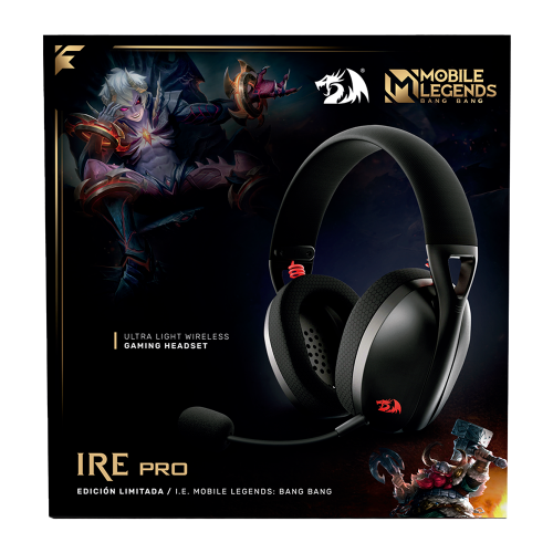 Diadema Gamer Redragon Ire Pro H848 Negro/Rojo, Alámbricos e Inalámbricos, Stereo, USB, BT, PC, Black/Red, H848MLB, Edición Especial Mobile Legends: Bang Bang /