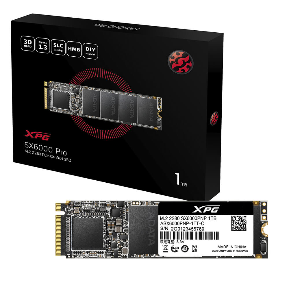 Unidad Unidad de estado solido SSD M.2 Nvme 1TB ADATA XPG SX6000 PRO - Lectura 2100MB/s Escritura 1500MB/s ASX6000PNP-1TT-C /MAX. 1 X CLIENTE