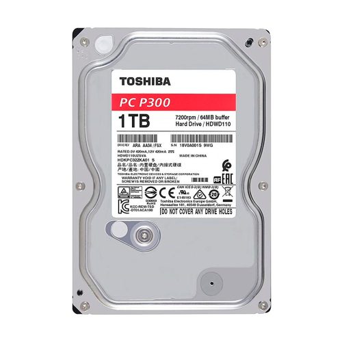 Disco Duro Interno Toshiba P300, 1TB 3.5" SATA3 7200RPM, Nuevo, HDWD110UZSVA