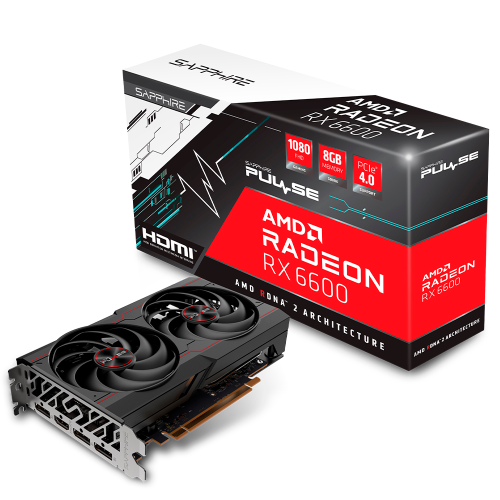 Tarjeta de video Radeon RX 6600 8GB GDDR6, Sapphire Pulse, HDMI, DP/ PCI-e 4.0, Nuevo Chip RDNA 2, 11310-01-20G, 1 AÑO DE GARANTIA NACIONAL //